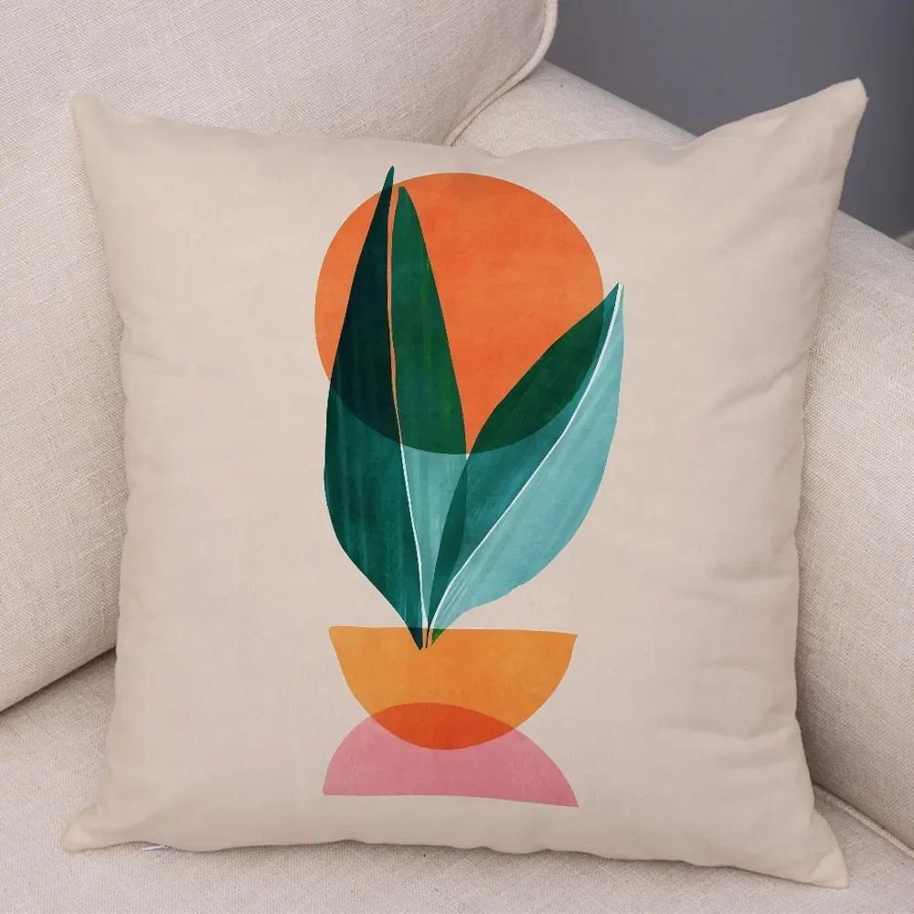 Nordic Style Plant Tree Cushion Cover Decor Geometric Abstract Modern Art Pillow Case for Sofa Home Super Soft Plush Pillowcase