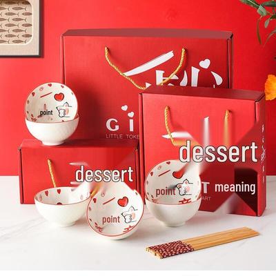 Shangqi Mid-Autumn Ceramic Bowl & Chopstick Gift Set