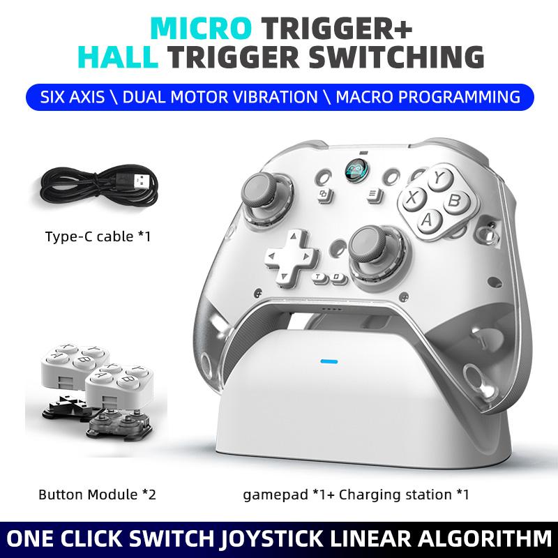 

Беспроводной игровой контроллер Bluetooth для мобильных устройств, шестиосевой гироскоп, джойстик с датчиком Холла, геймпад для Android/I0S/ПК/коммутатора с зарядной док-станцией