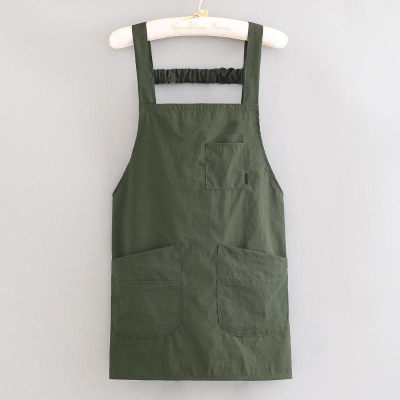 Waterproof Kitchen Apron With Multiple Pockets Straps Perfect For Home Cooking Baking Coffee Shop Work