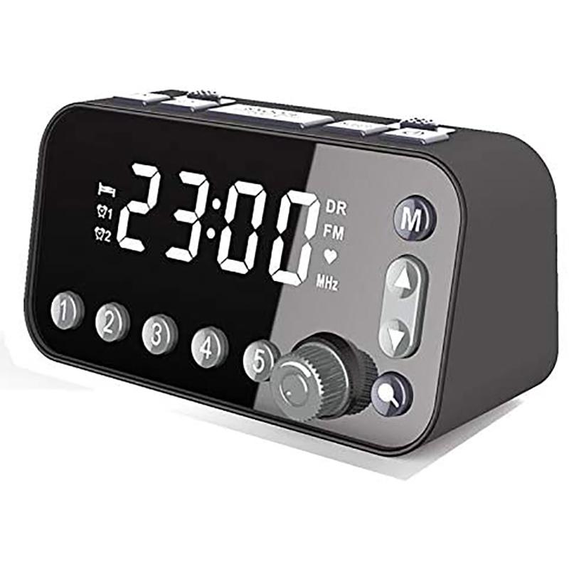 Bedside Alarm Clock DAB/FM Radio Digital LED Clock Large Sn Dual Alarm Clock Dual USB Radio Sleep Timer FM Radio Clock