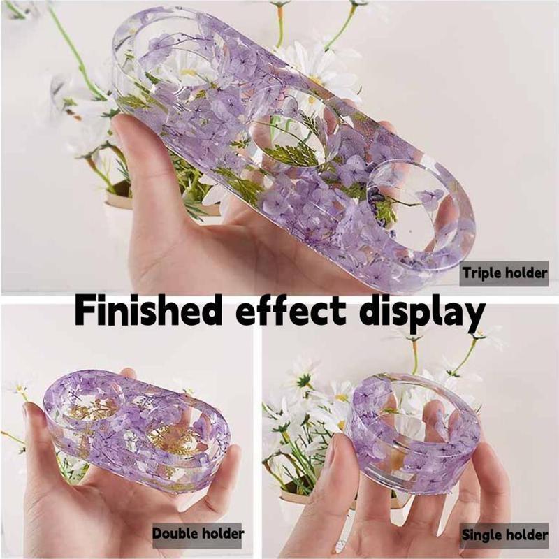 1 Pz Portaoggetti Ovali Singoli/Doppi/Tripli Stampo in Silicone Per Artigianato Fai da Te Resina Cemento Gesso
