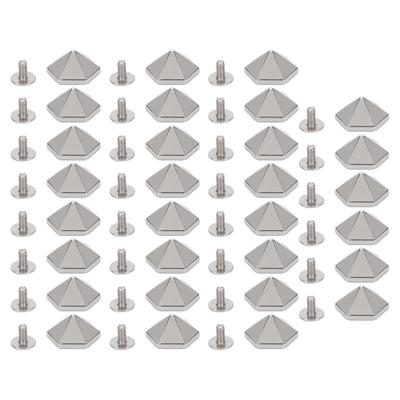 30 Sätze Schraubnieten Multifunktional 12mm Goldfarbe Sechseck Pyramidenform Eisen Schraube Lederhandwerk Nieten für Handarbeit