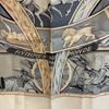 HERMES World rhythm silk Calle 90 scarf blue silk Used