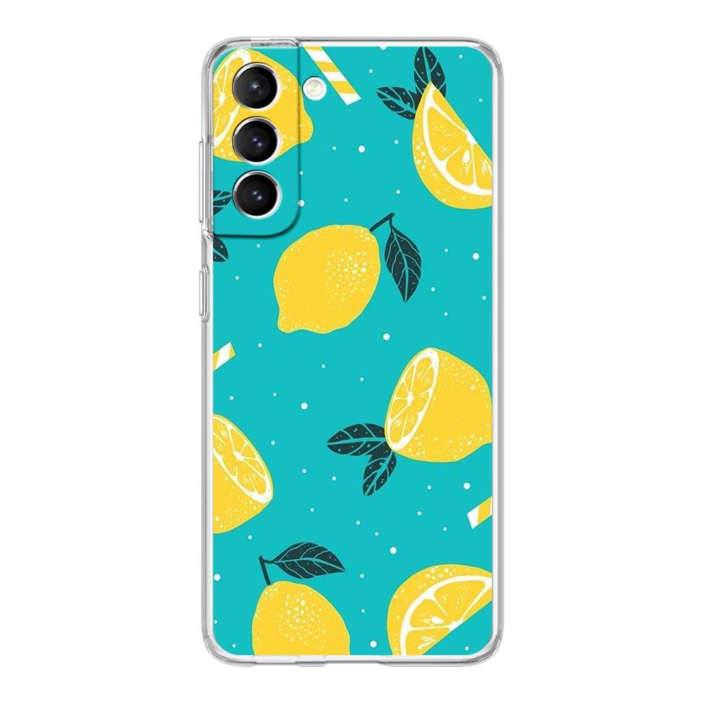 Mediterranean Lemon Phone Case For Samsung Galaxy S22 5G S20 Ultra S21 FE 5G S10E S9 S8 S10 Plus Note 20 10 Clear Silicone Cover