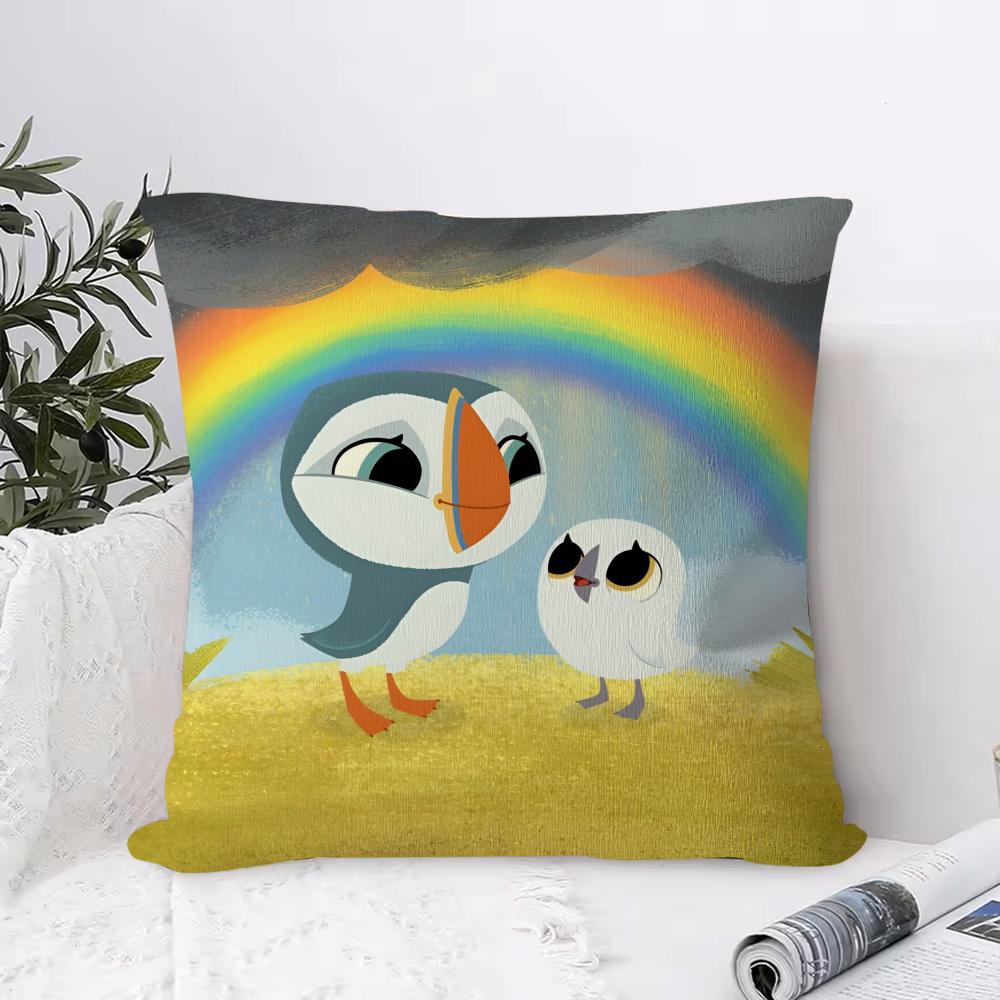 Kwaii Puffin Rock P-Kleuterschool Kussenhoes Ultrazacht Huidvriendelijk Stof Wolkachtig Comfort & Verborgen Rits 45x45cm