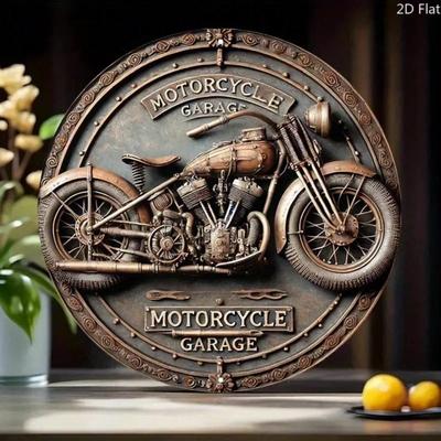 Motorcycle Retro Garage Decor 8x8 Inch Vintage Metal Tin Wall Sign Home Cafe Art