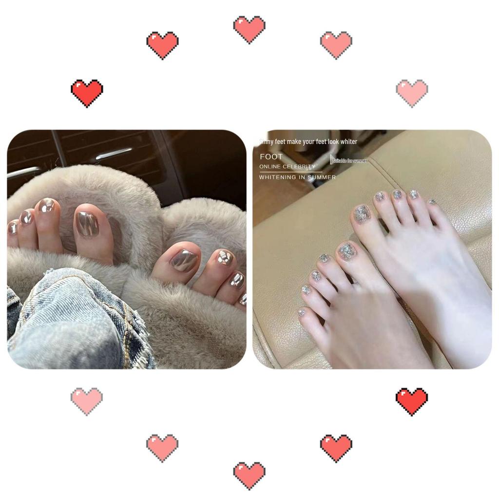 Mirror Finish Metallic Titanium Gold Quick-Dry Peelable Toenail Polish - Long-Lasting Aurora Effect