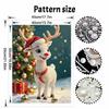 Christmas Reindeer Pearl Bead Painting Kit Festive Animal Pattern Frameless Canvas Art Relaxing Night Craft Home Decor Holiday Gift
