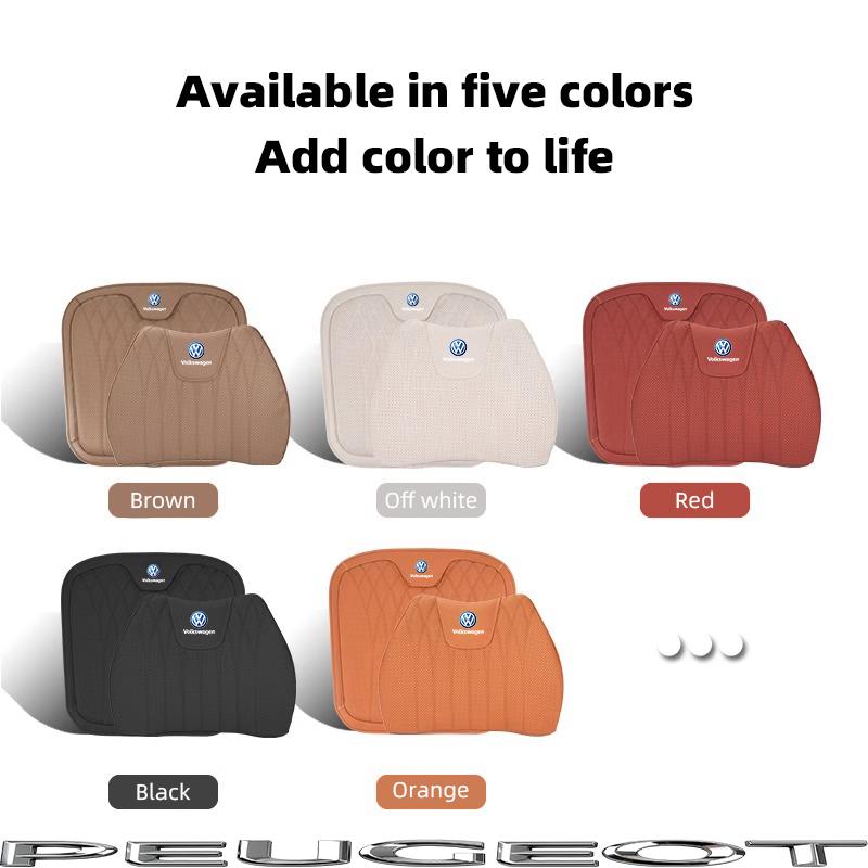 Car Seat Cushion Cover Lumbar Support Waist Cushioning For VW GTI Polo Golf Passat B6 Jetta Tiguan Arteon CC Taigo T-ROC Hub Cap