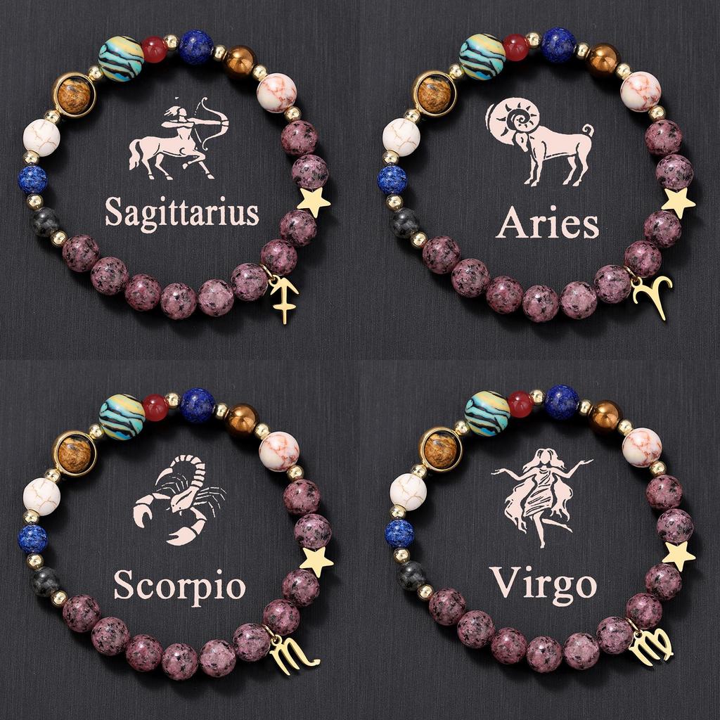 Sternbild Handgefertigt Stein Stahl Anhänger Armband Für Frauen Geschenkidee