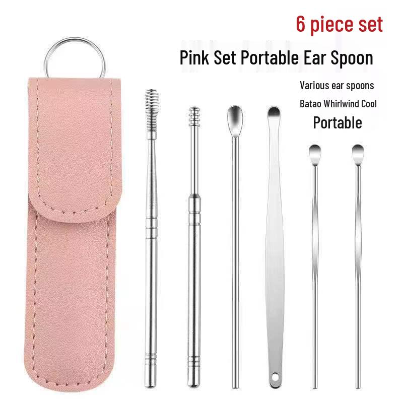 6-Piece Stainless Steel Ear Cleaning Tool Set for Adults and Children