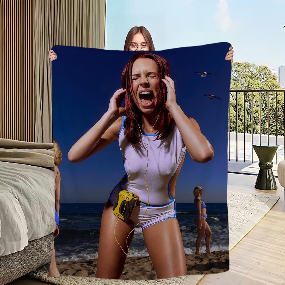 Singer R-Rose Gray Louder Please Blanket Flannel Warm Comfort Soft Plush Blanket For Picnic Beds Sofas Homes And Bedrooms