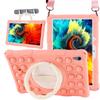 Silicone Protective Case With Rotating Handle Stand XiaoDu S12 Learning Tablet 10.1 Inch Cartoon Bubble Design