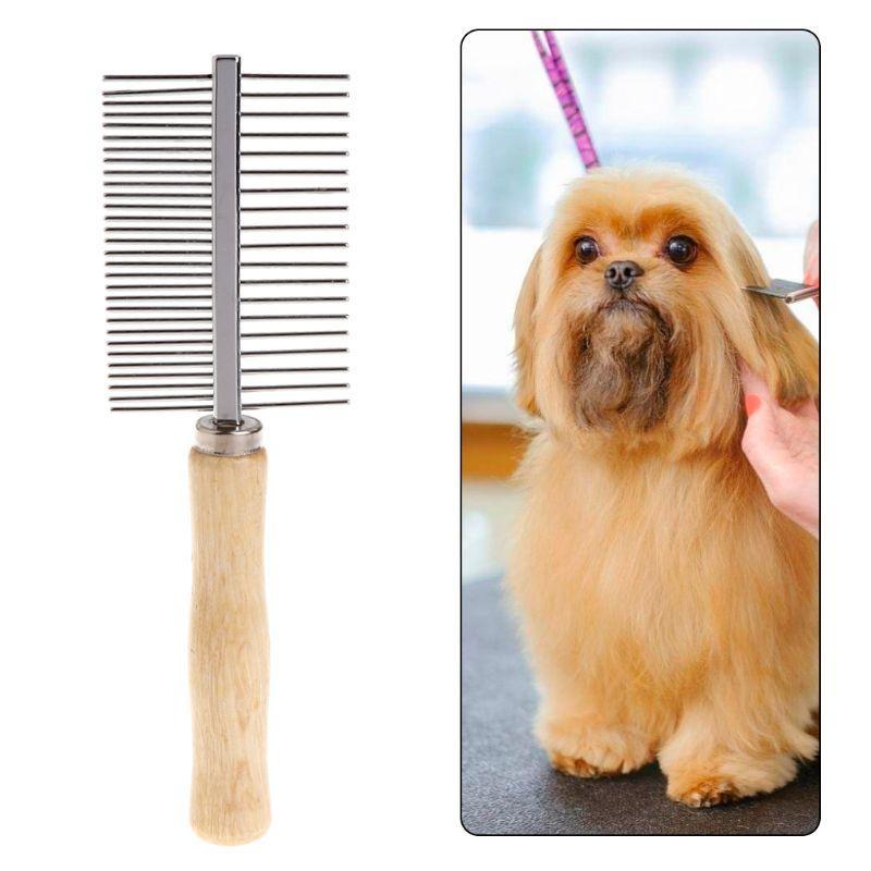 Dual-side Pet Grooming Brush Pet Hair Remover for Tangled Hair Undercoat Dirts