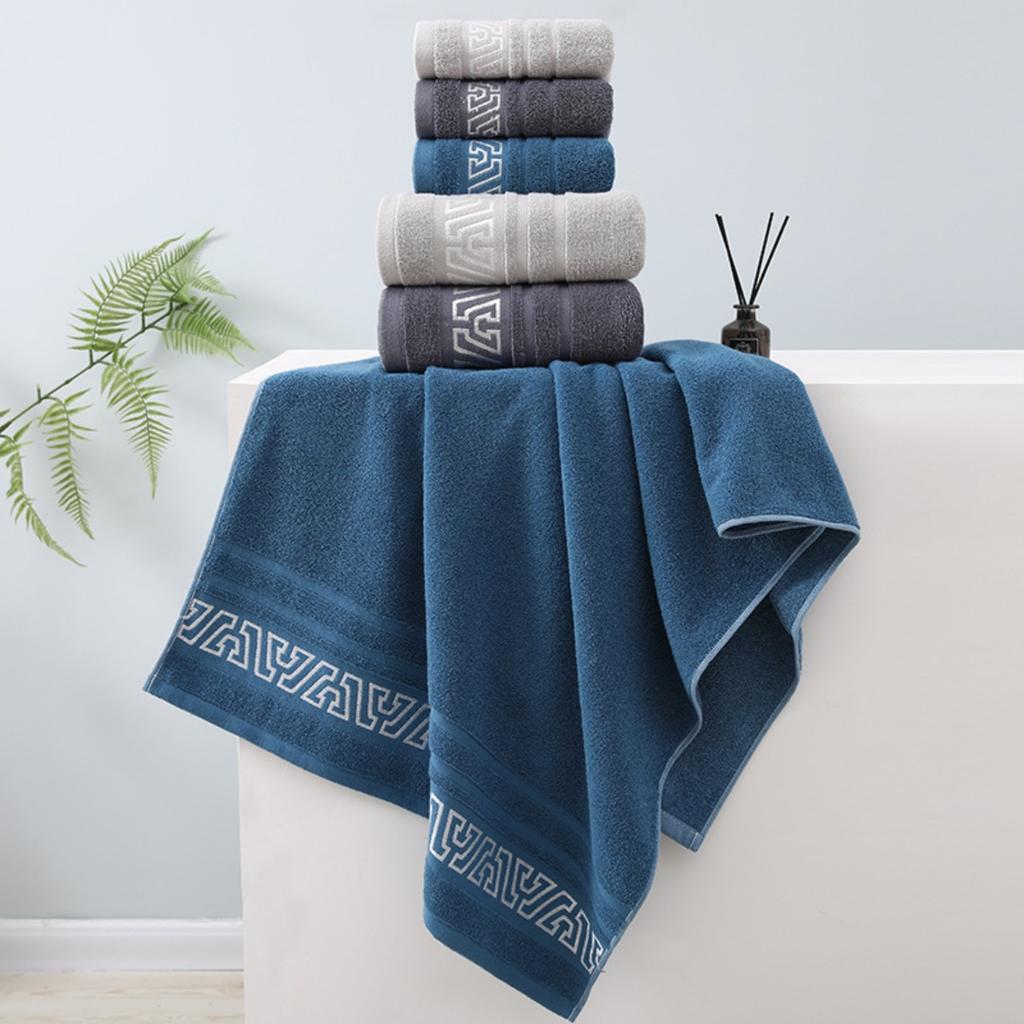 Prosop de baie nou din bumbac pur, 32 de fire, stil etnic retro, mare, gros, cu uscare rapidă, absorbant, din bumbac, prosop de uz casnic pentru bărbați și femei