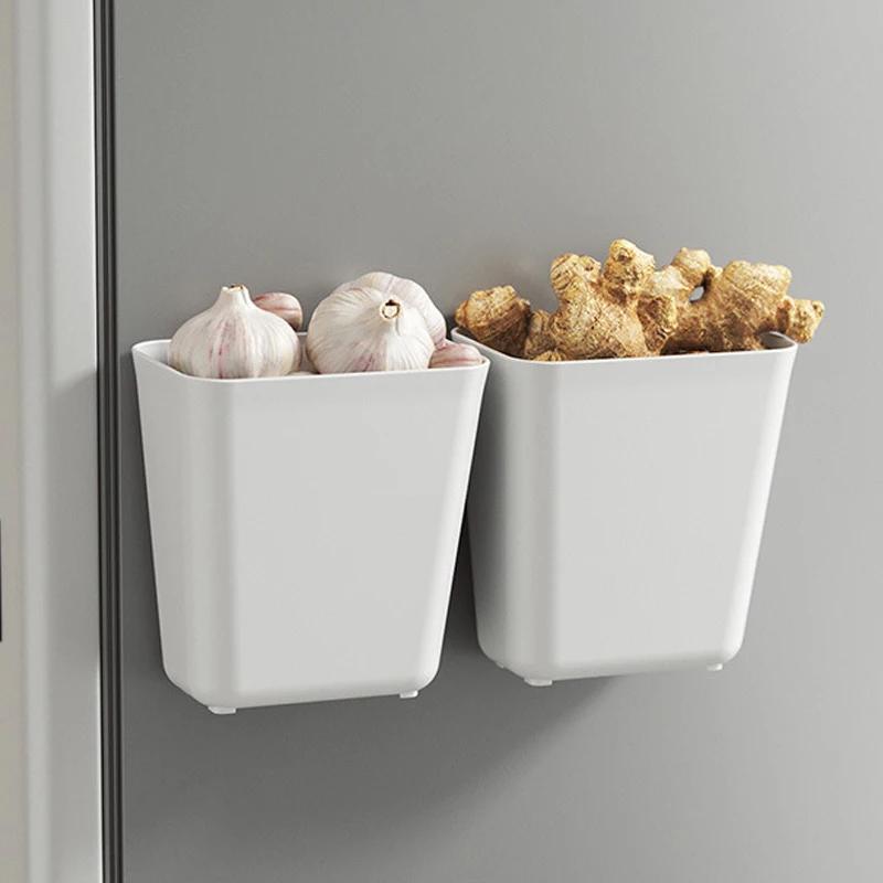 Multifunctional Plastic Kitchen Storage Organization Punch Free Wall-Mounted Cabinet Storage Box for Home Kitchen Accessories