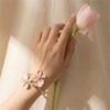 Bunte Emaillenblumen-Armreifen für Damen Elegante Weiße Große Florale Offene Armreifen Trendiger Sommerurlaub Schmuck Geschenk