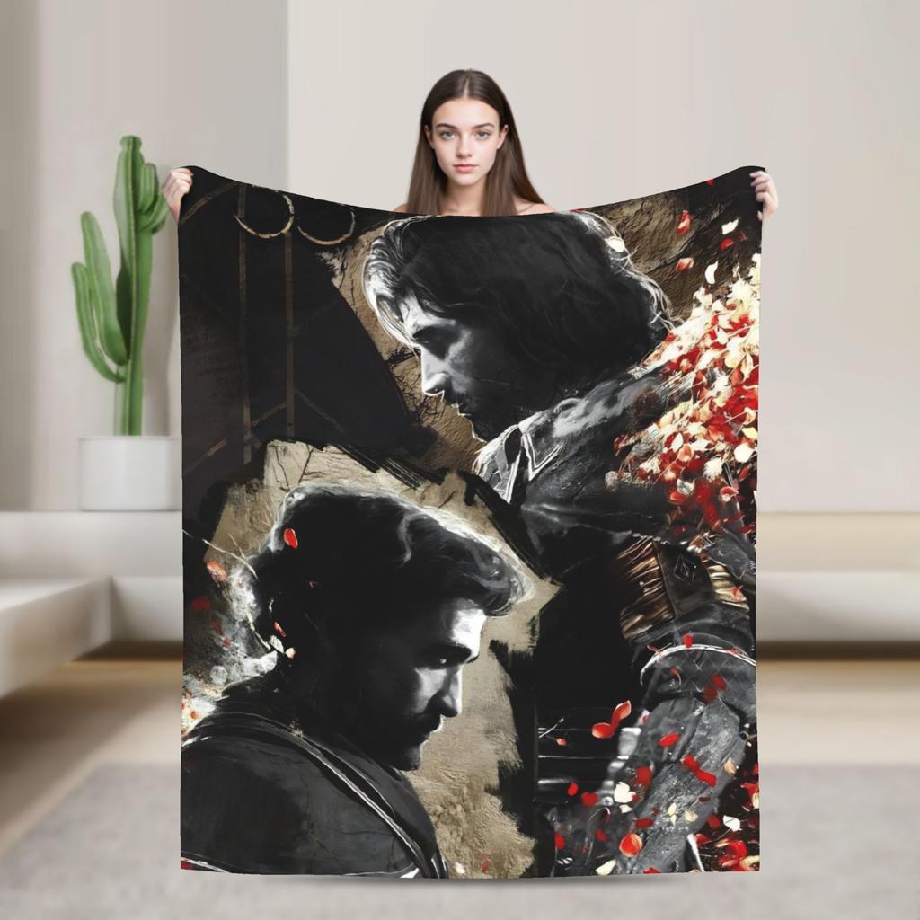 Clair Obscur Expedition 33 Maelle Plaid Kwaliteit Super Zacht Beddengoed Plaids Winter Picknick Slaapkamer Patroon Sprei