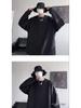 EYWY Men's Plus Size Thick White Hoodie with Velvet, Autumn/Winter Trendy American Style, Youth Round Neck Jacket