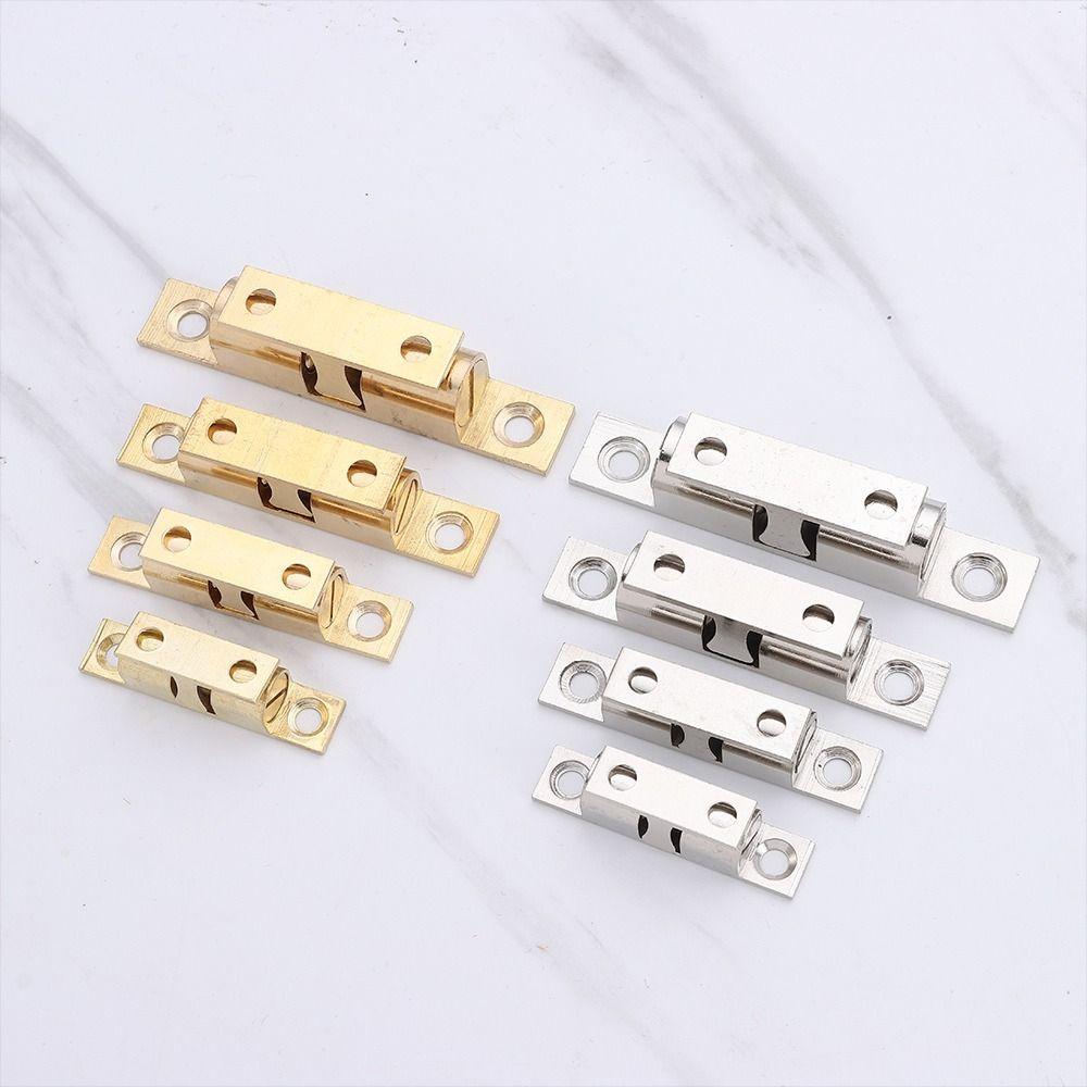 1Pcs Double Spring Steel Ball Bead Lock Brass Copper Damper Buffer Door Bumper 40/50/60/70mm Door Catch