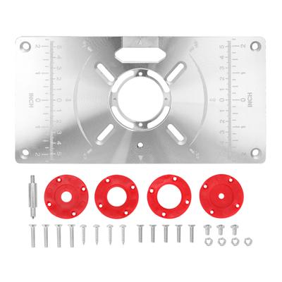 Router Table Insert Plate Hliníkový ořezávací stroj Gravírovací Flip Board se 4 kroužky pro
