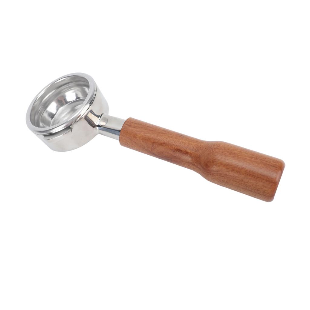 58mm Portafilter Bottomless 2 Ears Detachable Wood and Stainless Steel Coffee Machine Bottomless Filter for