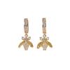 1 Pair Cute Little Bee Dangle Earrings for Women Zirconia Earring Jewelry Daily Wedding Party Accessories
