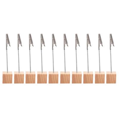 Bloco de Notas Adesivas e Clips para Fotos Modernos de Madeira de Pinus - Cor Natural Estilo Jacaré, Múltiplos Designs, Porta-Cartões de Visita de Madeira