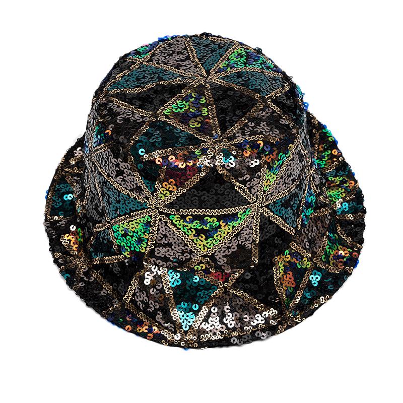 Color Sequins Fisherman Hat Women's Bucket Hat Foldable Basin Hat
