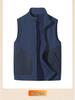 Men's Thickened Fleece Vest, Stand Collar, Double-Sided, Sleeveless Winter Warm Gilet