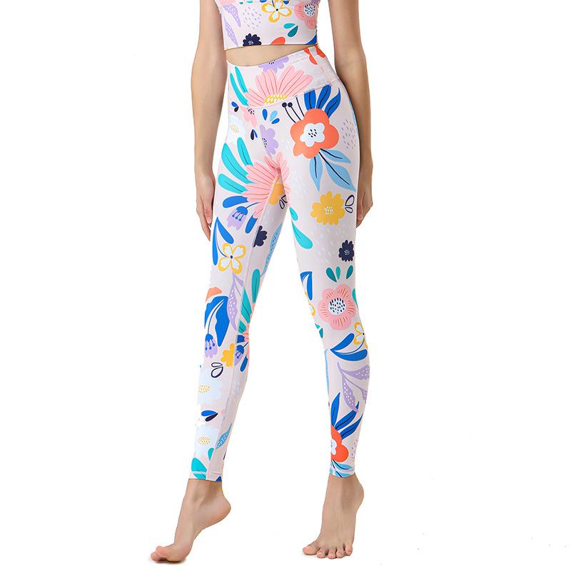 New Style High-Waisted Butt-Lifting Quick-Dry Dance Yoga Trousers for Women Printed Yoga Wear