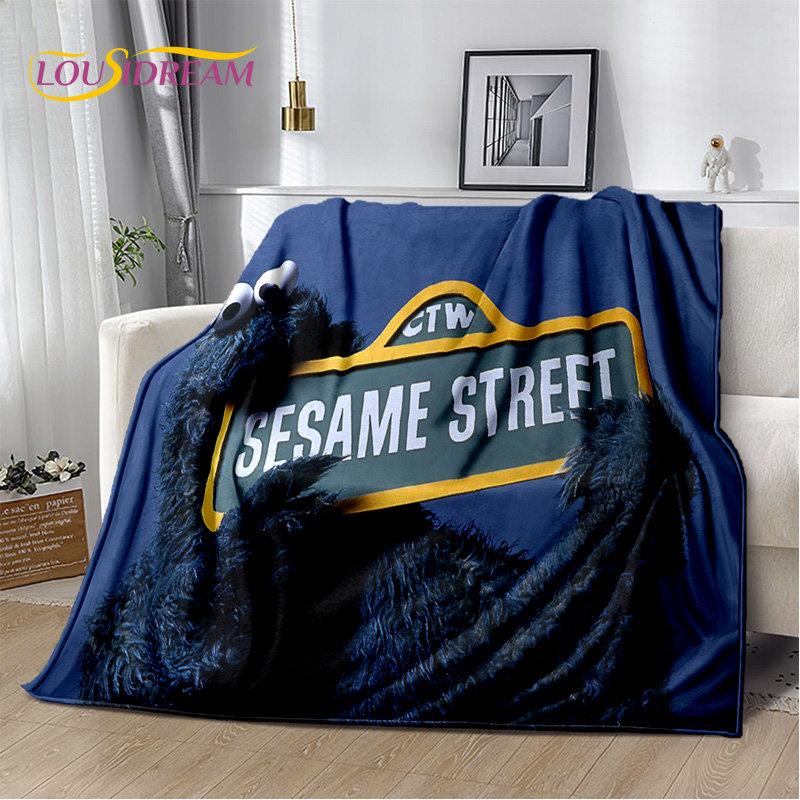 TV Sesame Street Cute Cartoon Soft Plush Blanket,Flannel Blanket Throw Blanket for Living Room Bedroom Bed Sofa Picnic Cover Kid