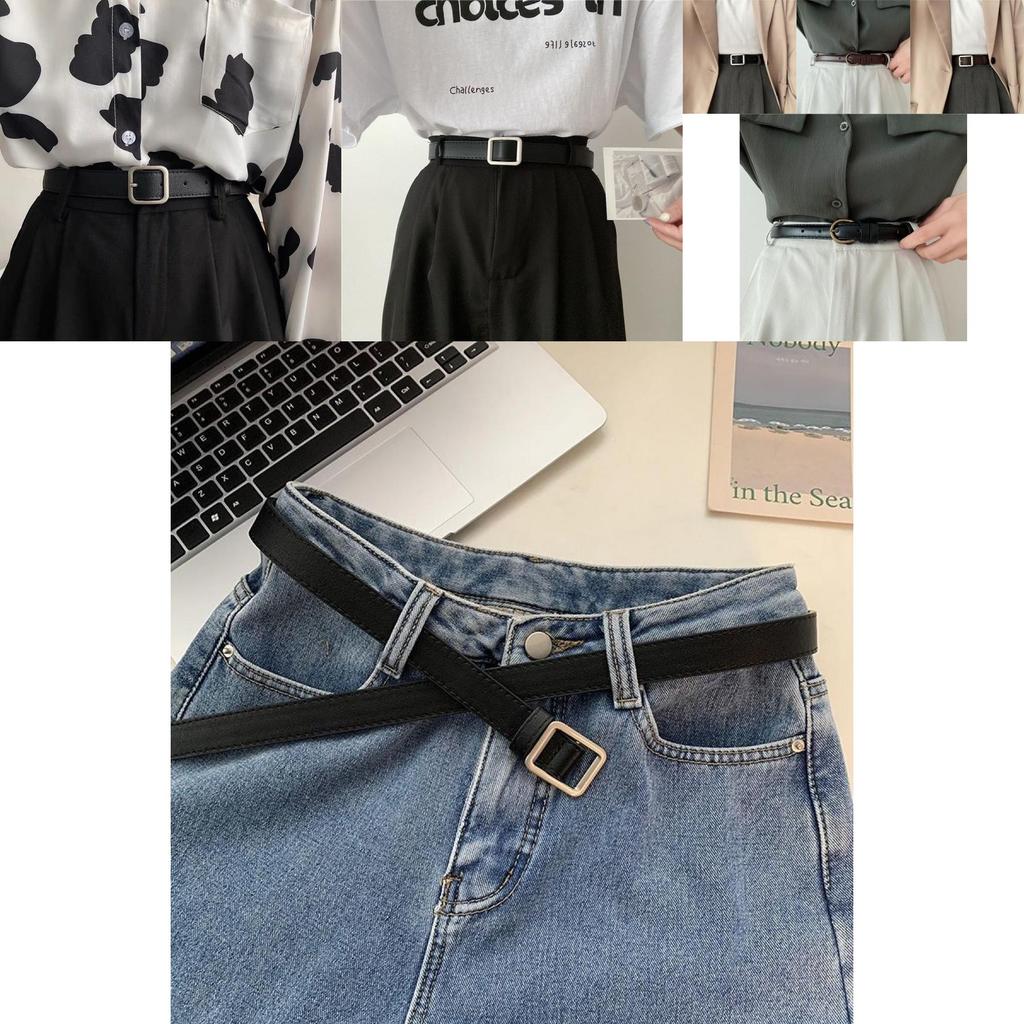 Vintage Black Women's Belt Effortless Fashionable Simple Pu Material For Stylish Outfits