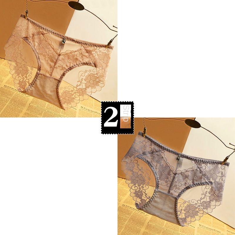 2 Pcs Frauen Höschen Weibliche Sexy Spitze Unterhose Atmungsaktive Dessous Versuchung Transparent Dessous Unterwäsche