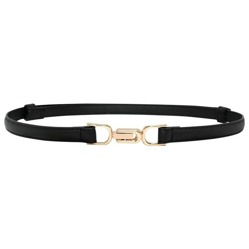 Contemporary Waist Adjustable Belt With Sleek Metal Buckle For Elegant Dresses In Colors Fall