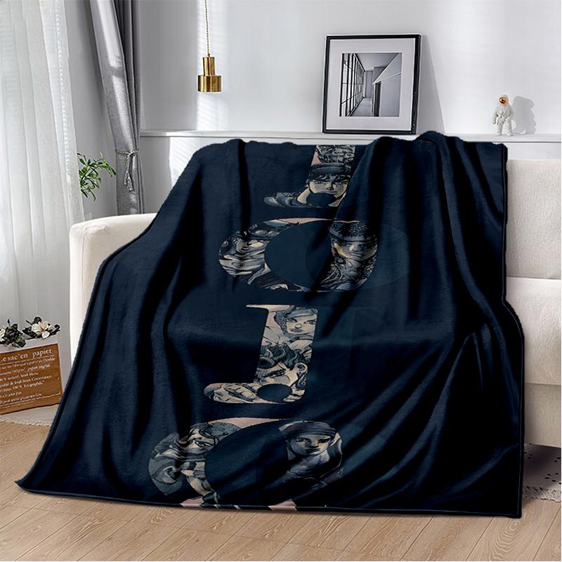 3D Jojo's Bizarre Adventure Cartoon Anime Blanket,Soft Throw Blanket for Home Bedroom Bed Sofa Travel Picnic Office Cover Kids
