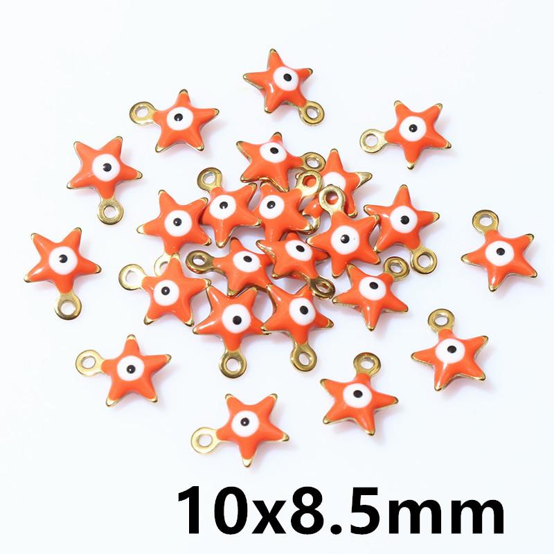 20pcs 10x8.5mm Enamel Evil Eyes Star Charms Pendant Stainless Steel DIY Jewelry Making Accessories Findings Bracelet Earrings