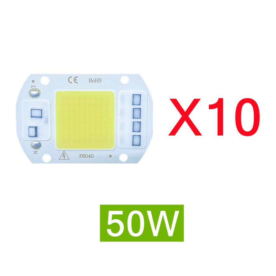 10pcs 220V LED Chip 10W 20W 30W 50W COB Chip No Need Driver LED Lamp Beads for Flood Light Spotlight Lampada DIY Lighting