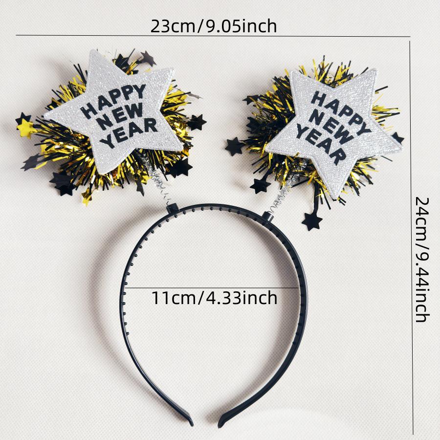 Novoroční hvězdná girlanda na hlavu - Pěticípý párty doplněk do vlasů