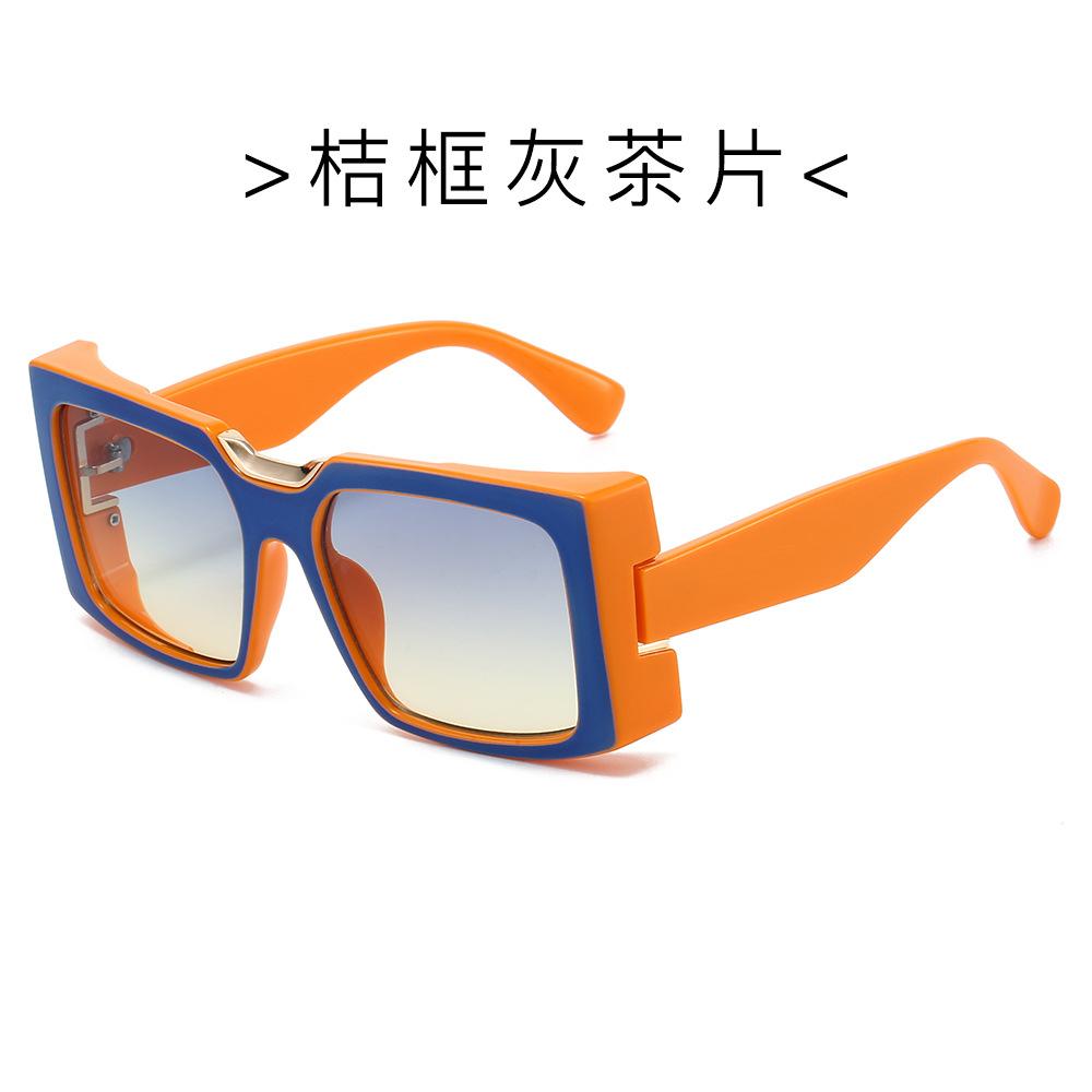 2025 Hip Hop Colorful Patchwork Sun Glasses Men Brand Luxury Square Sunglasses Women Bold Frames Ins Fashion