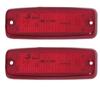 LED Side Marker Light Set 6 LEDs 12V Teardrop Marker Lamps (Red) | Universal for Trucks, Trailers, Lorries, Buses & Commercial Vehicles (Set of 2)