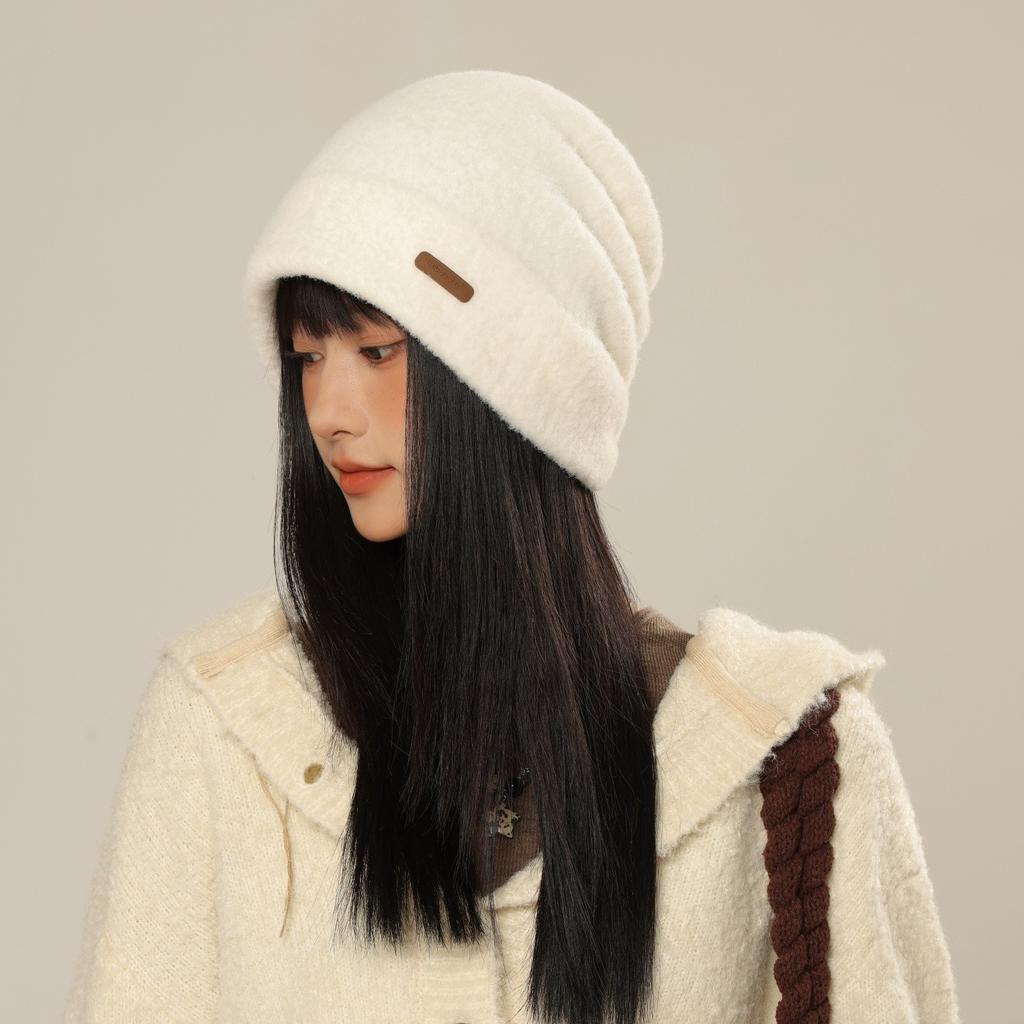 Women's Solid Color Hat Autumn and Winter Warm Ear Protection Cold Bag Head Hat Casual Cold Hat