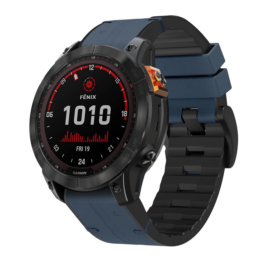 Leather Watch Strap 22/26mm for Garmin Fenix 8 Pro E 7X 7 6X 6 5plus Band Quatix 8/Descent Mk3i Mk2i QuickFit Wristband