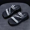 Small Thick-bottomed Cool Slippers Female 2025 Summer New Two Wear Height-increasing Fairy Wind Beach Wear Female Cool Slippers