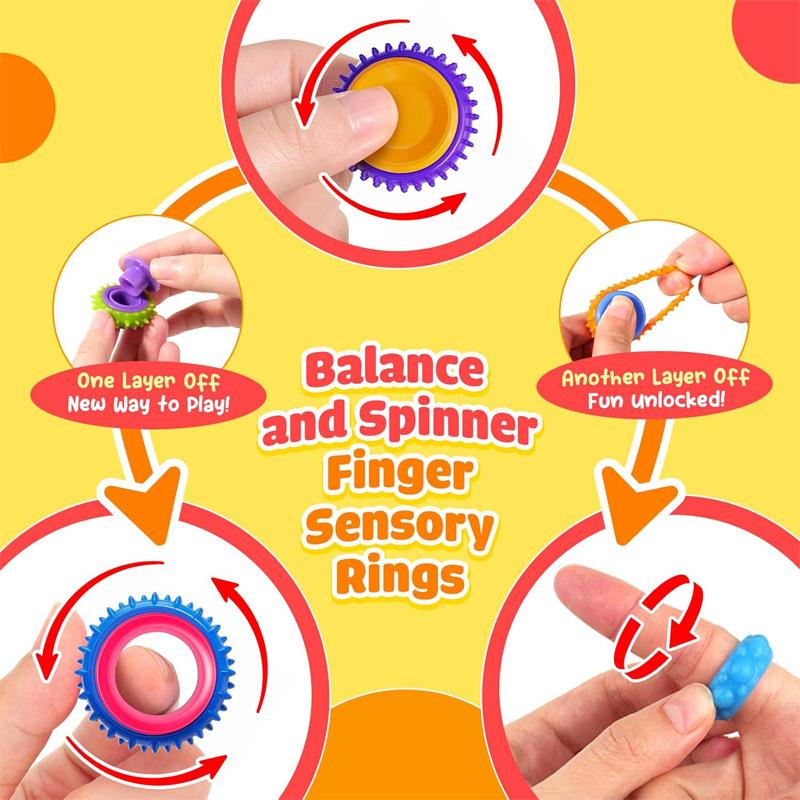 Fidget Spinner Ring Roller Sensory Relieve Stress Relief Toy Edc Fingertip Flywheel Massage For Children Funny Antistress Things