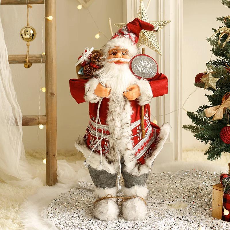 60cm Large Santa Claus Merry Christmas Decorations for Home Happy New Year 2025 Santa Claus Doll Window Decorations Home Gift