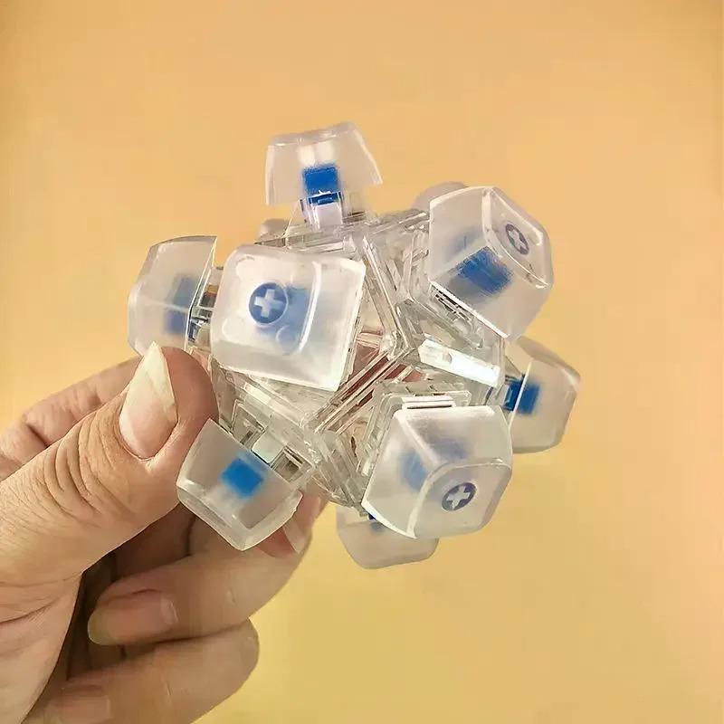 -Creative Stress Reliever 12 Key Flashing Light Stress Relieving Keyboard Ball Fingertip Pressing Gift Toy