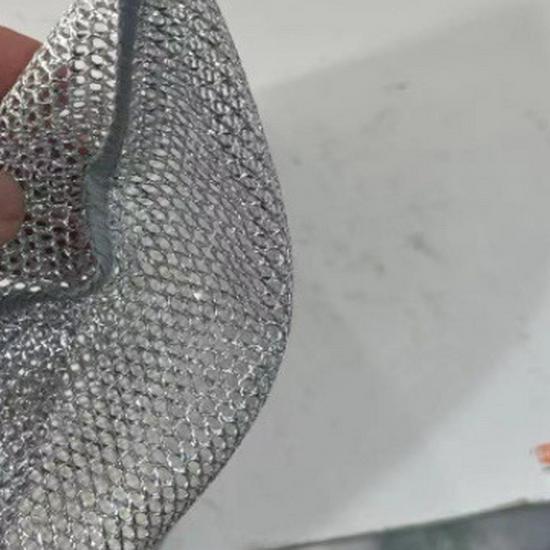 Silbernes Antihaft-Entfettungs-Stahldraht-Spültuch für die Küchenreinigung