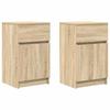 VidaXL Bedside Tables 2 Pcs Sonoma Oak 39x35x65 Cm Engineered Wood, Bedside Furniture, Side Table, Bed Cabinet, 861324